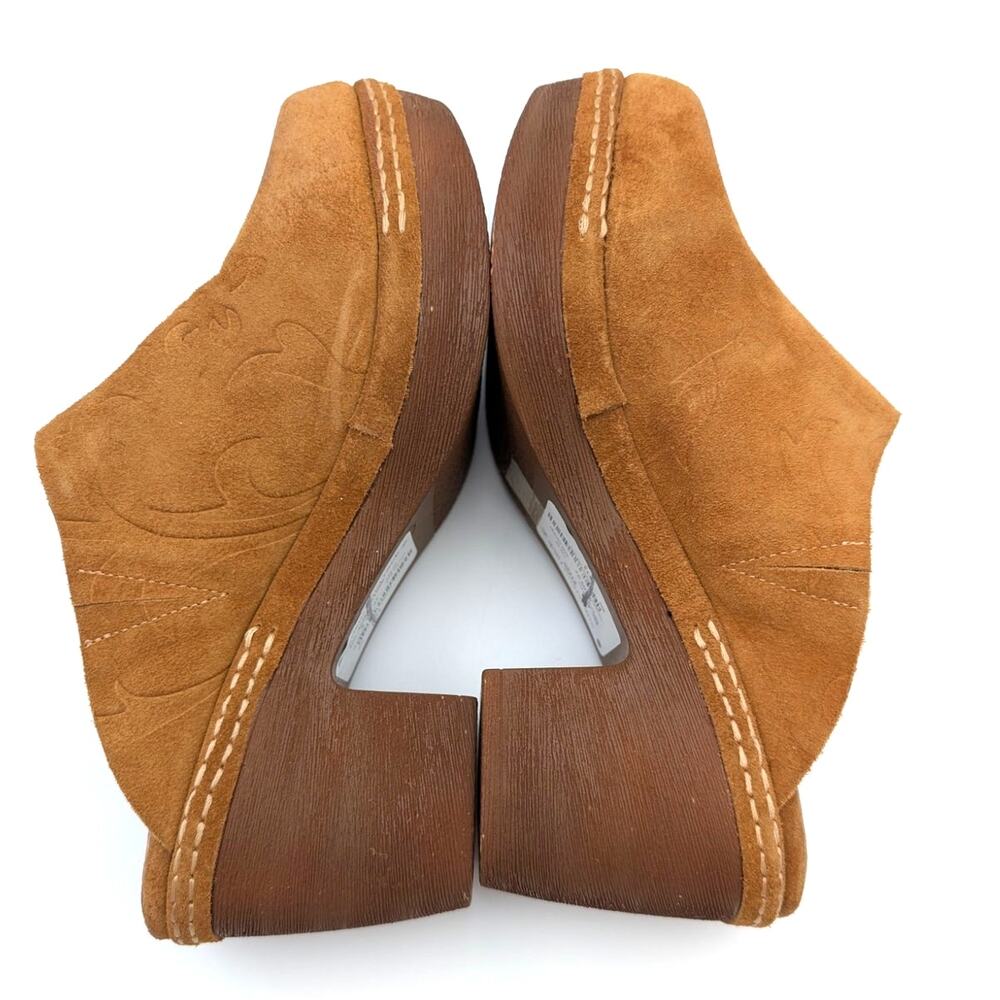 Antelope Sonja Clogs Suede Platform Block Heel Women's Brown Size US9.5 EU40 - Picture 6 of 12